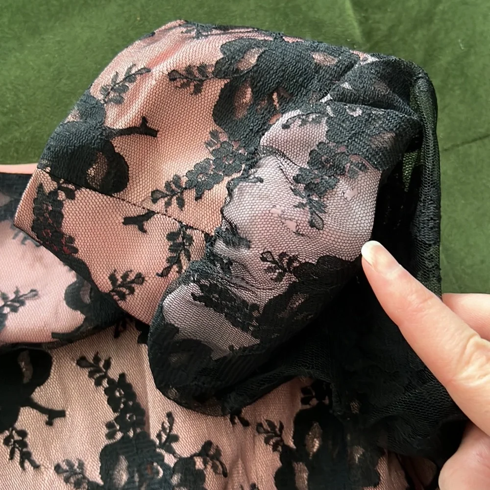 VINTAGE MIDI DRESS BLACK & PINK - Picture 12 of 12